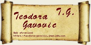 Teodora Gavović vizit kartica